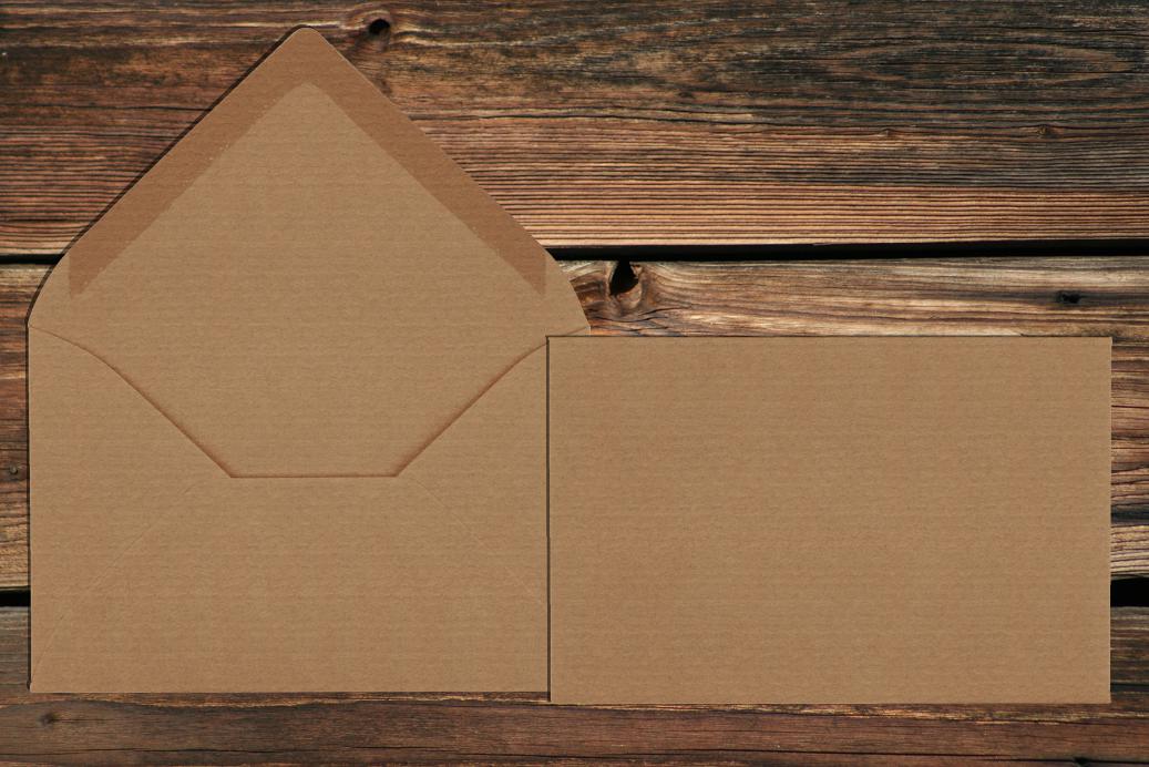 Briefhüllen 90x140 mm Nassklebend Recycling Kraft Braun 130 g/qm